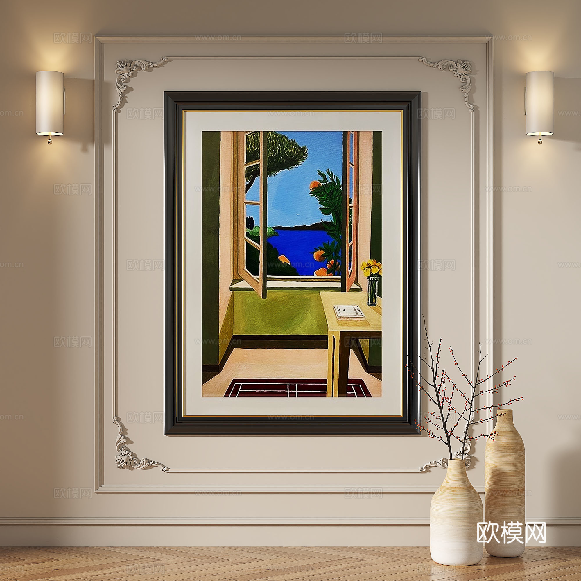 法式，复古，油画，轻奢，抽象，现代，欧式，古典，装饰画3d模型