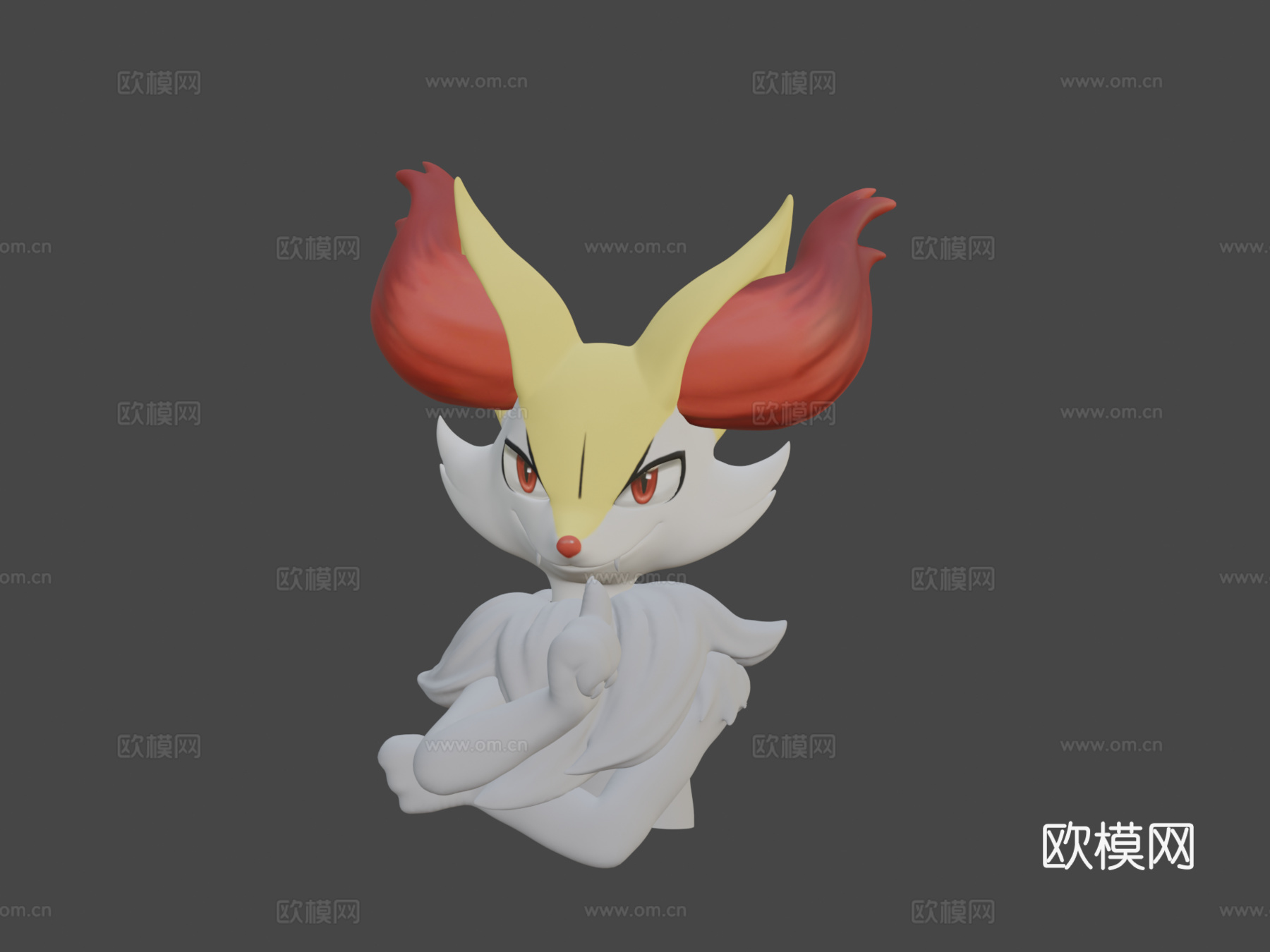 长尾火狐Zbrush雕刻3d模型
