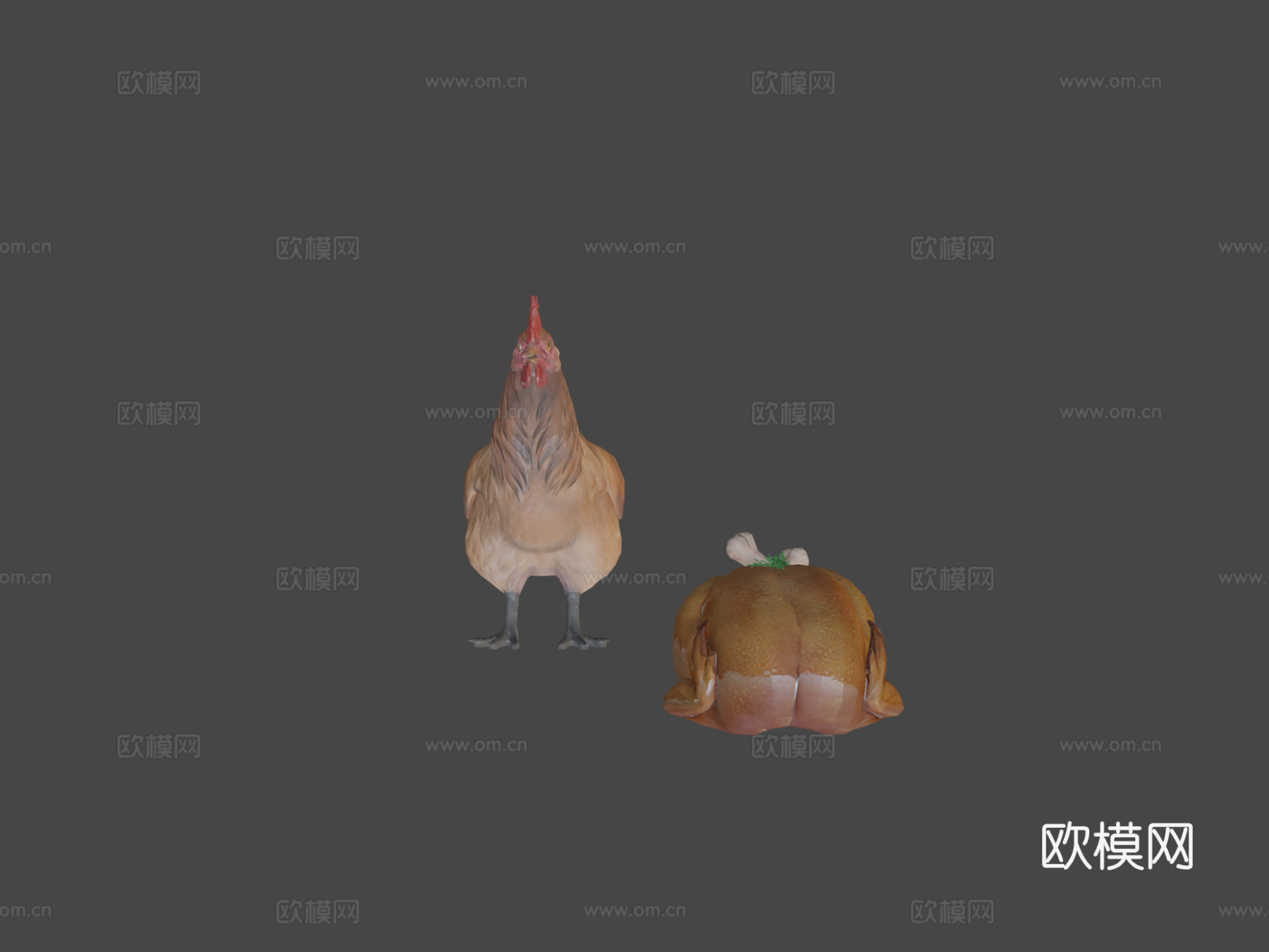 动物与食物-鸡模型3d模型