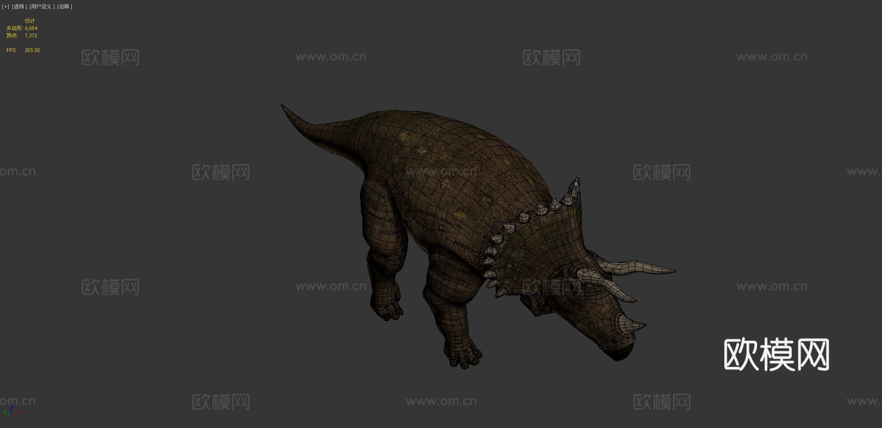 三角龙恐龙3d模型