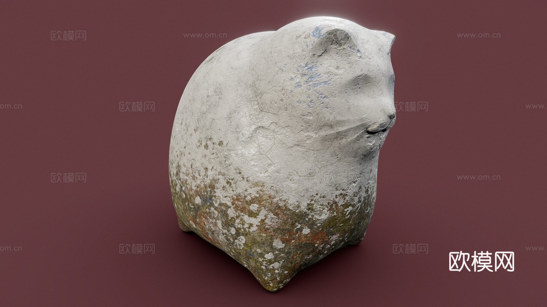 猫雕像3d模型