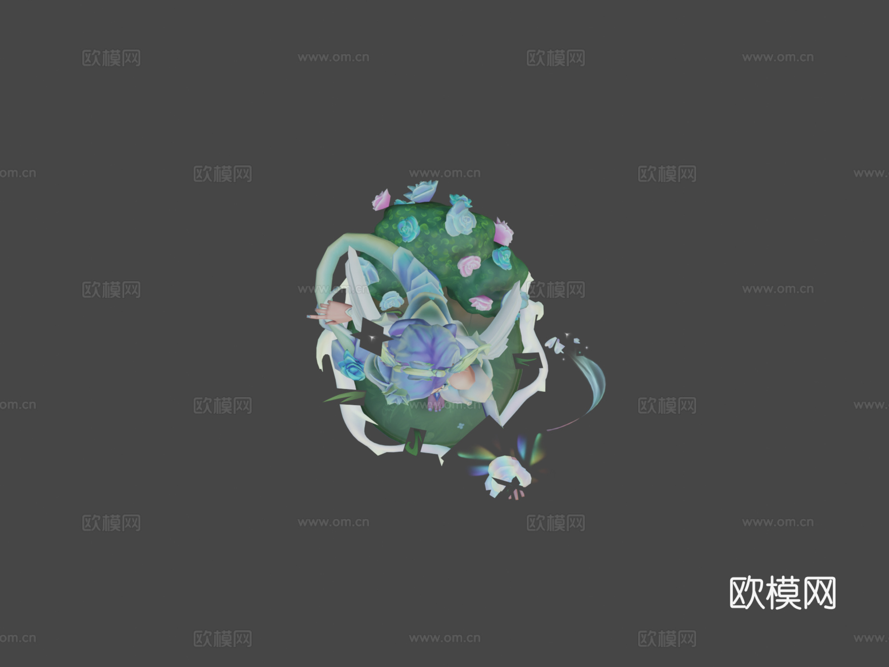 水晶玫瑰妮蔻3d模型