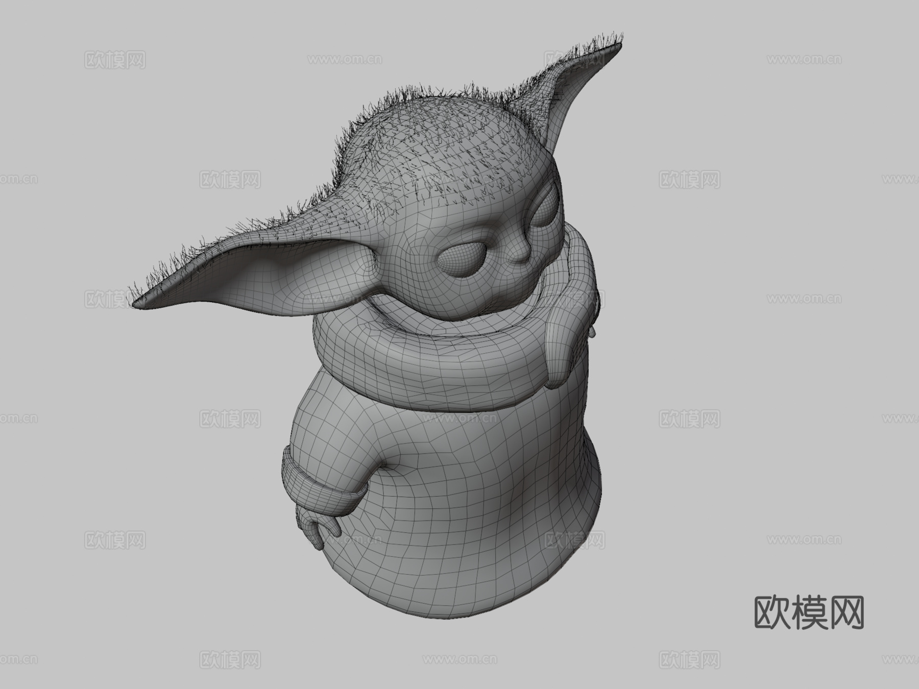 奥斯卡创意免费3D婴儿尤达3d模型