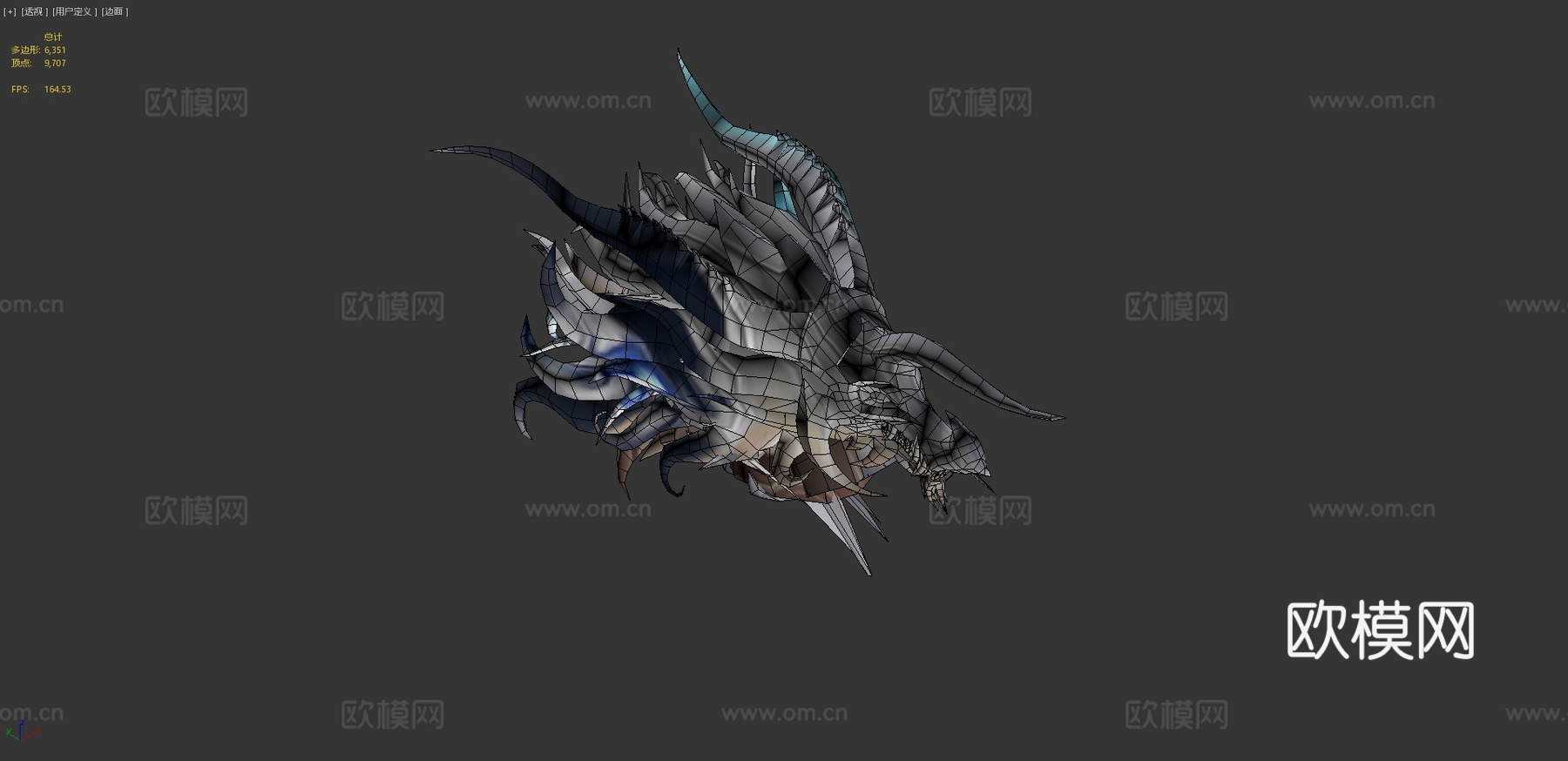 白中国龙3d模型