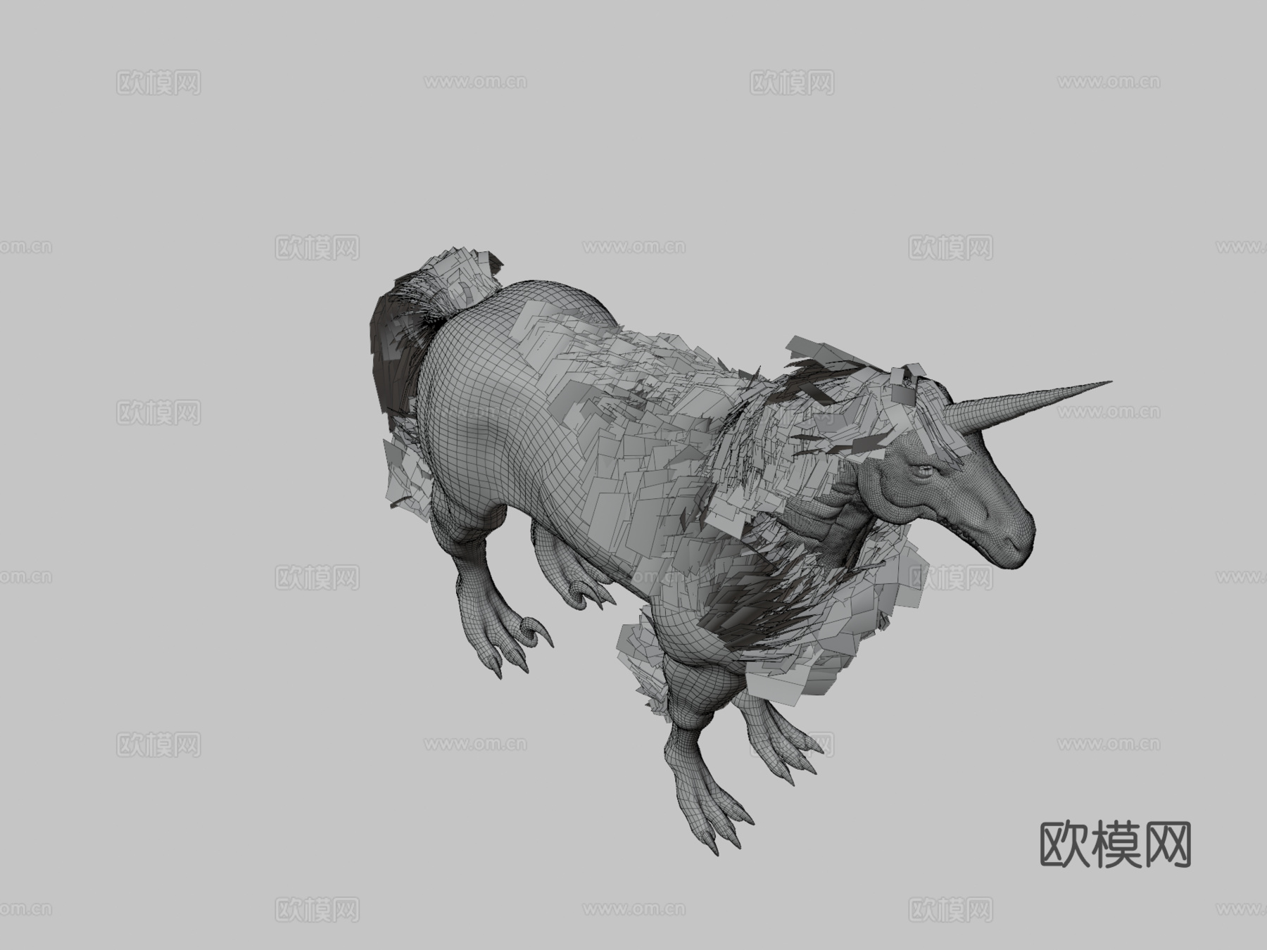 独角恐龙3d模型