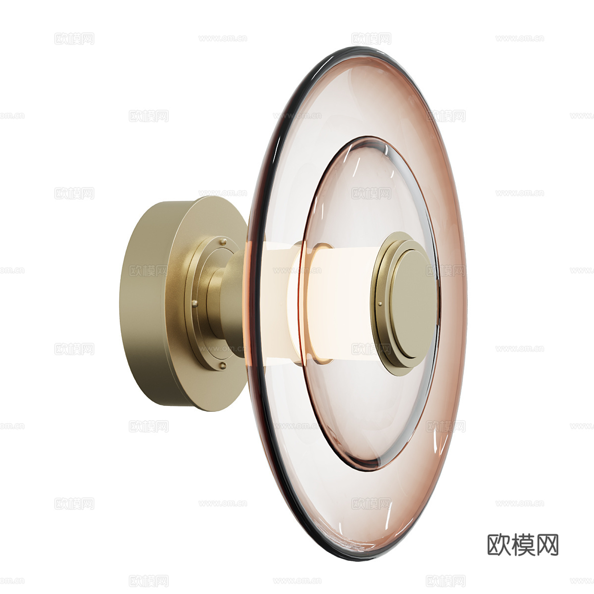 现代意式轻奢圆盘壁灯3d模型