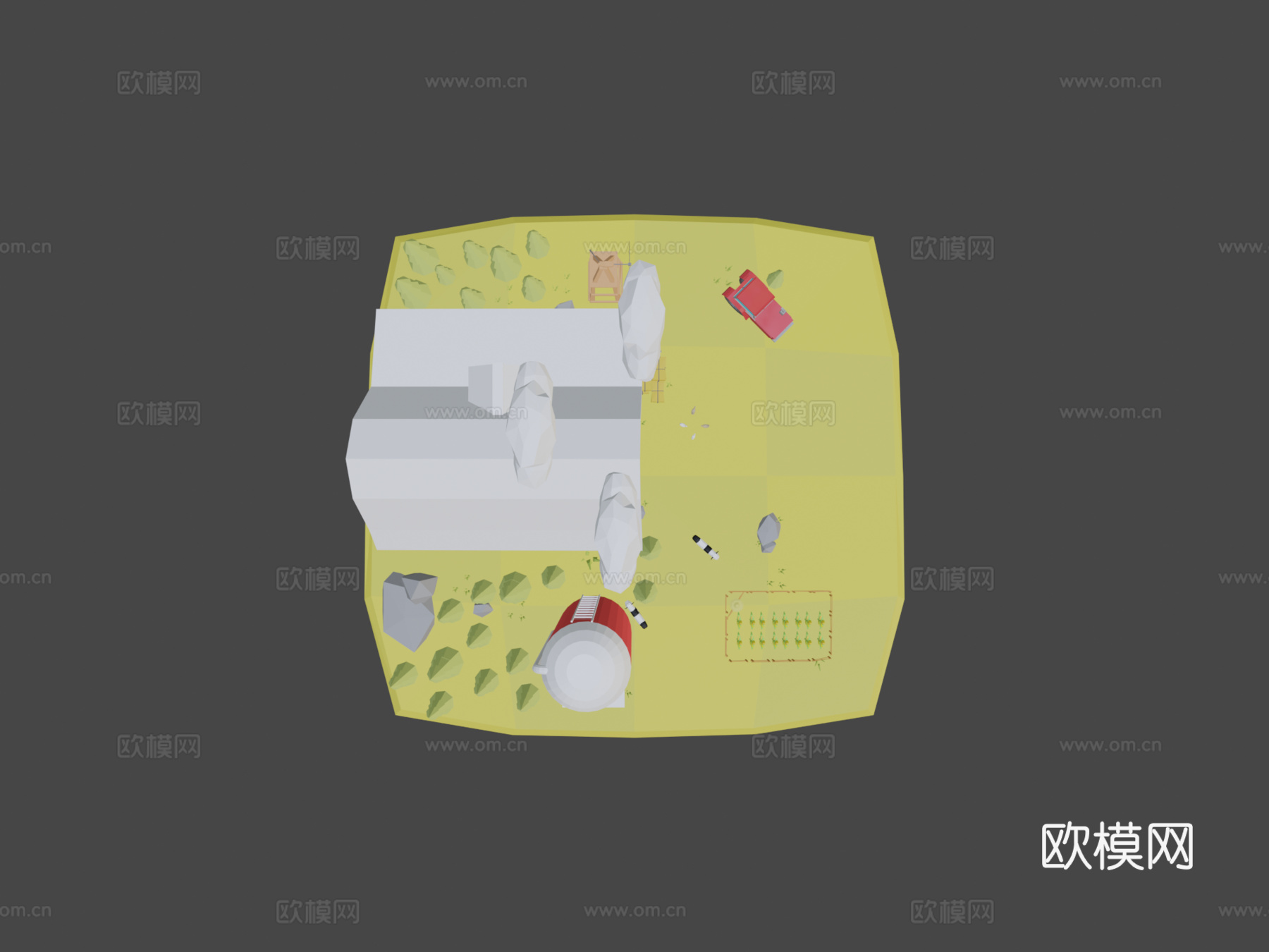 低多边形农场3d模型