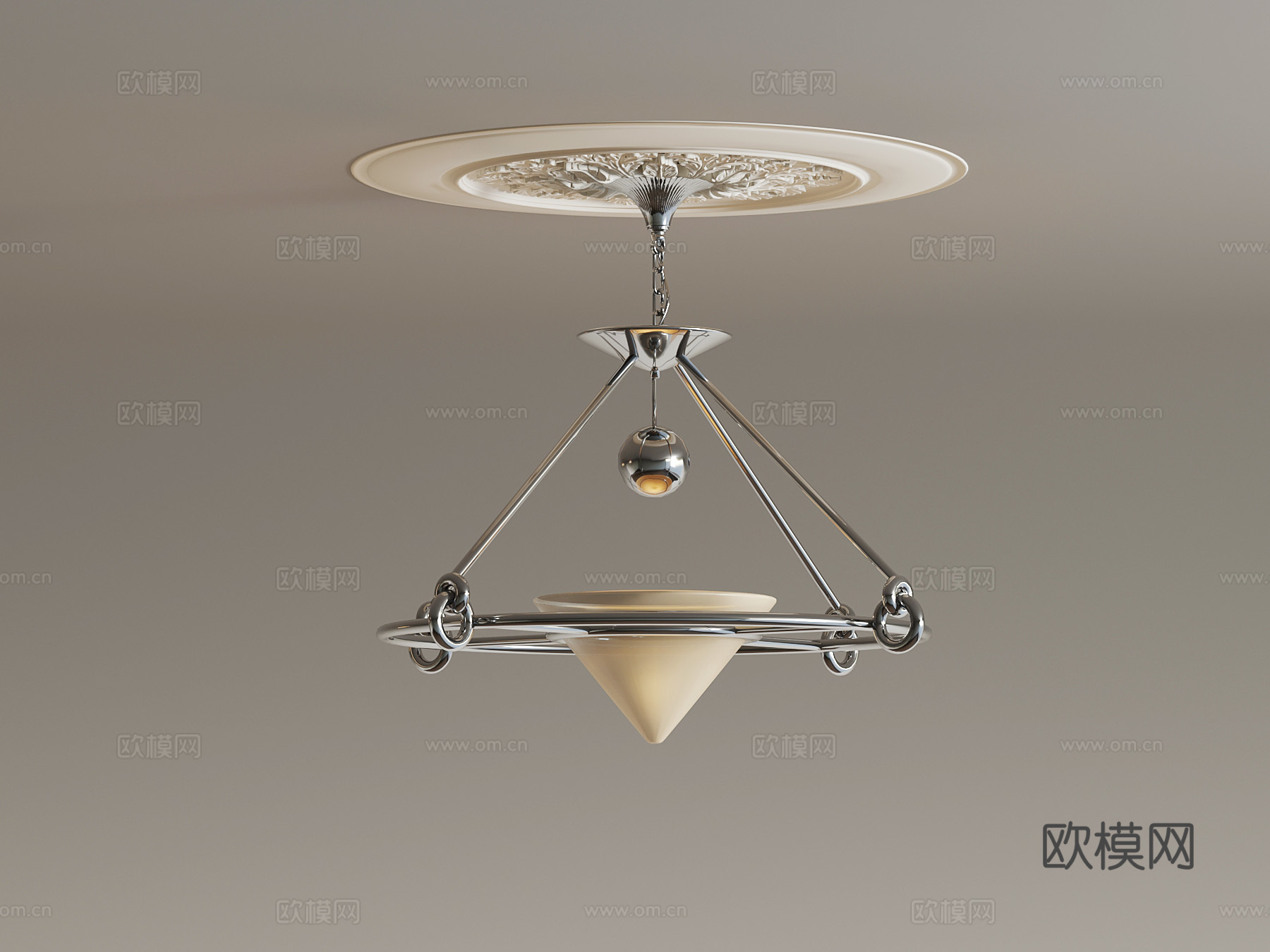 侘寂风金属吊灯 中古风金属吊灯su模型