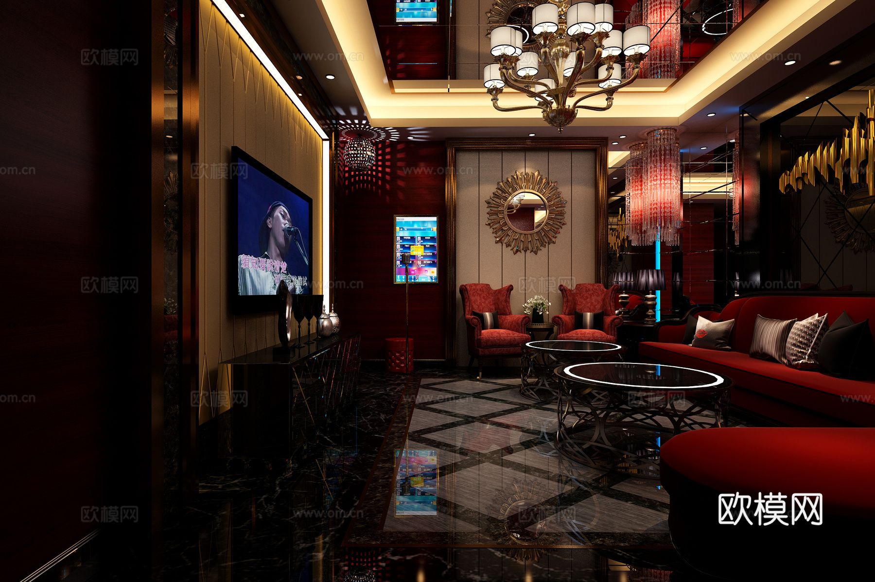 简欧包间 KTV 会所 休闲 娱乐3d模型