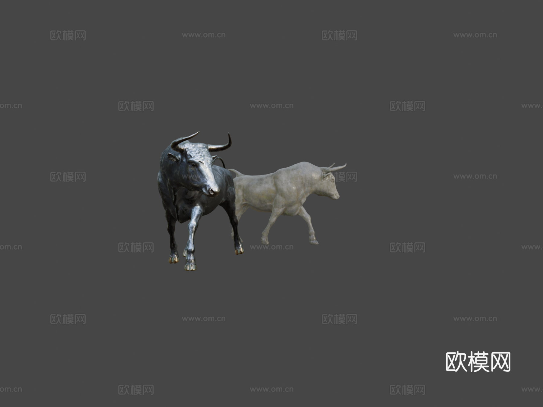 公牛雕像3d模型