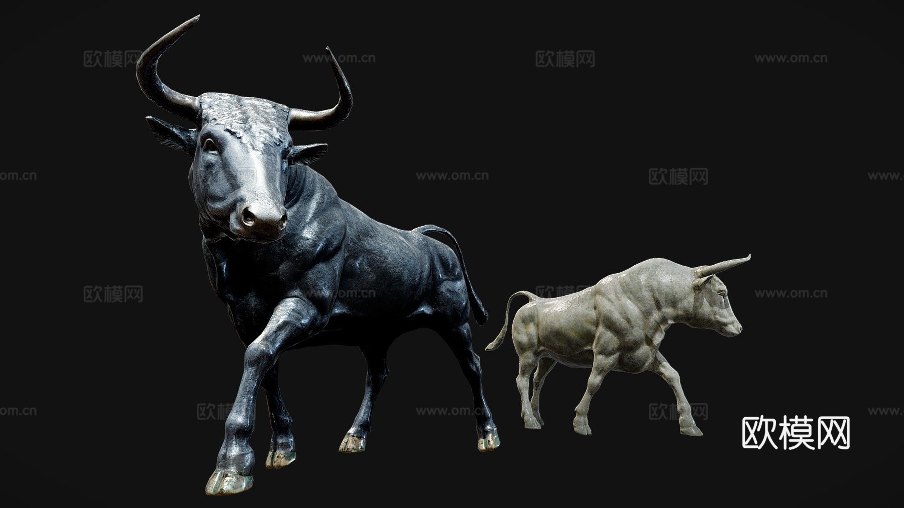 公牛雕像3d模型