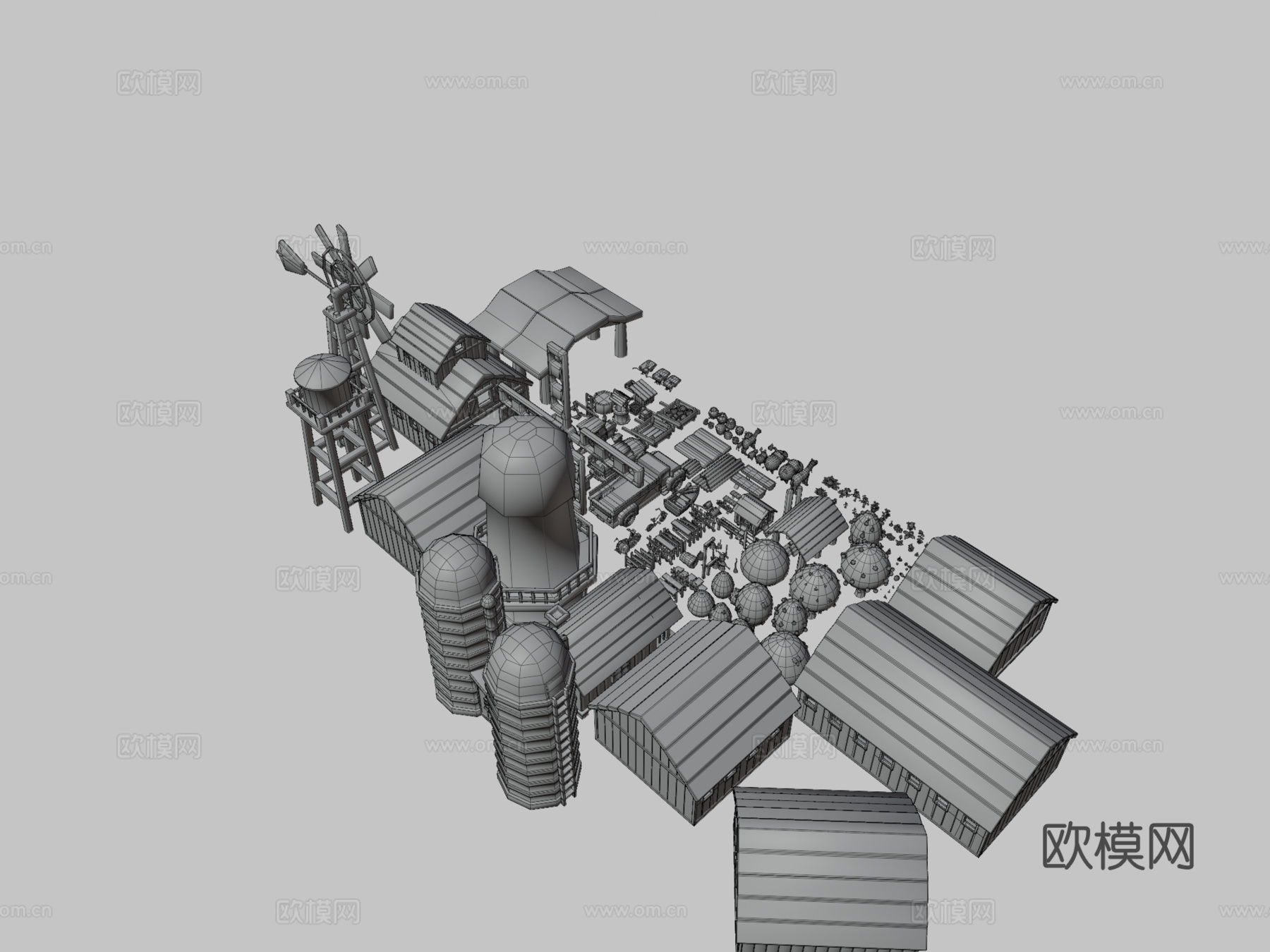 风格化大型农场包3d模型