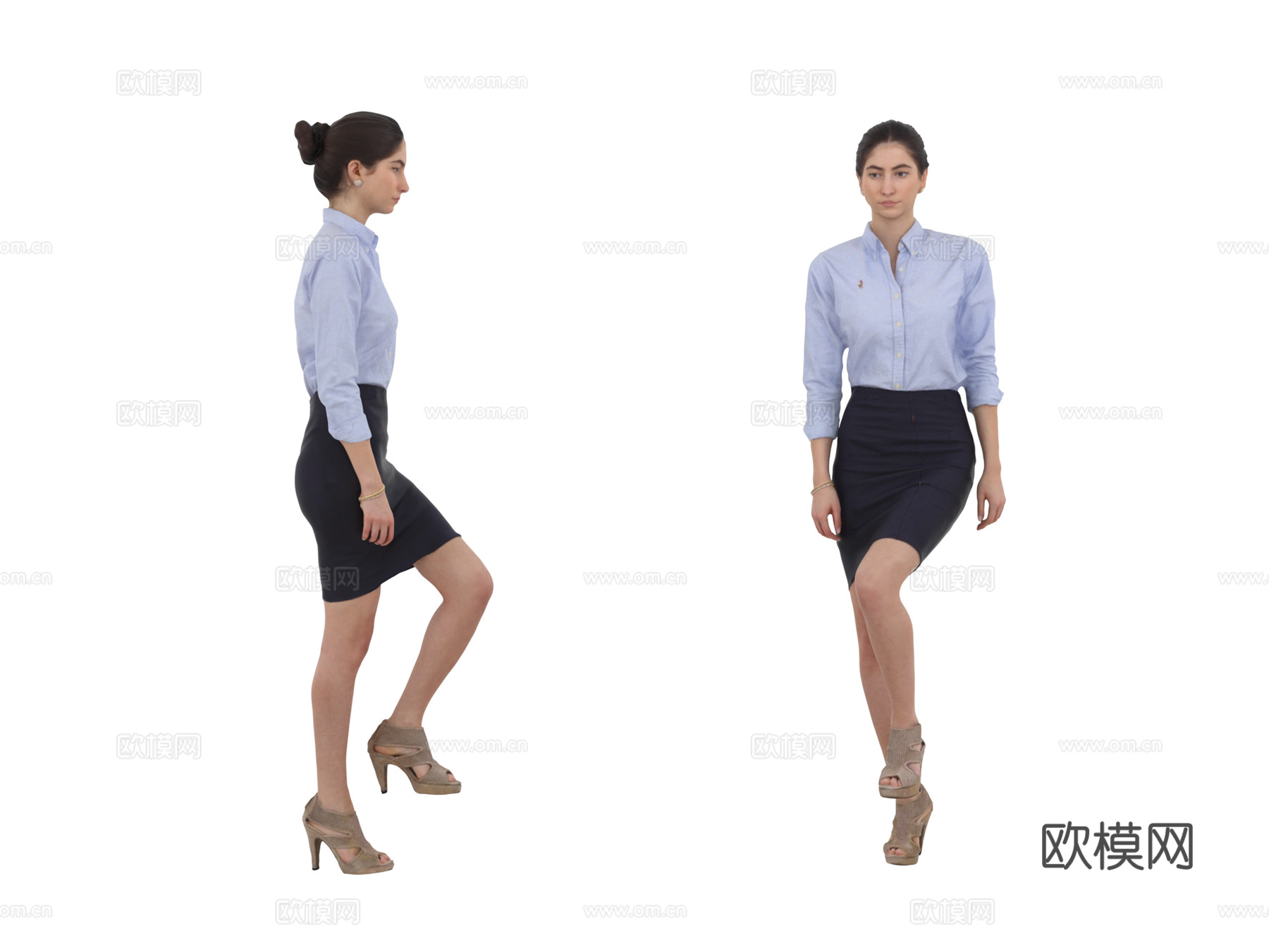 人物 职业女人su模型