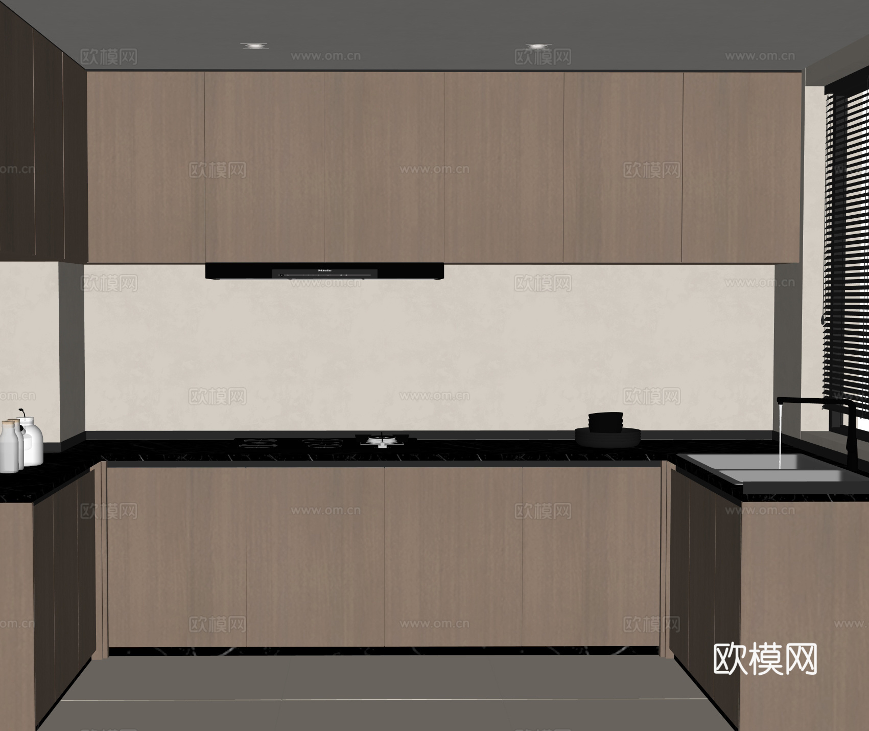 现代厨房su模型