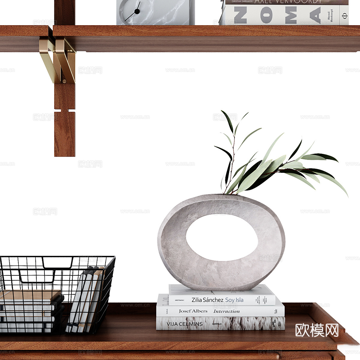 现代意式书桌椅 办公桌椅3d模型