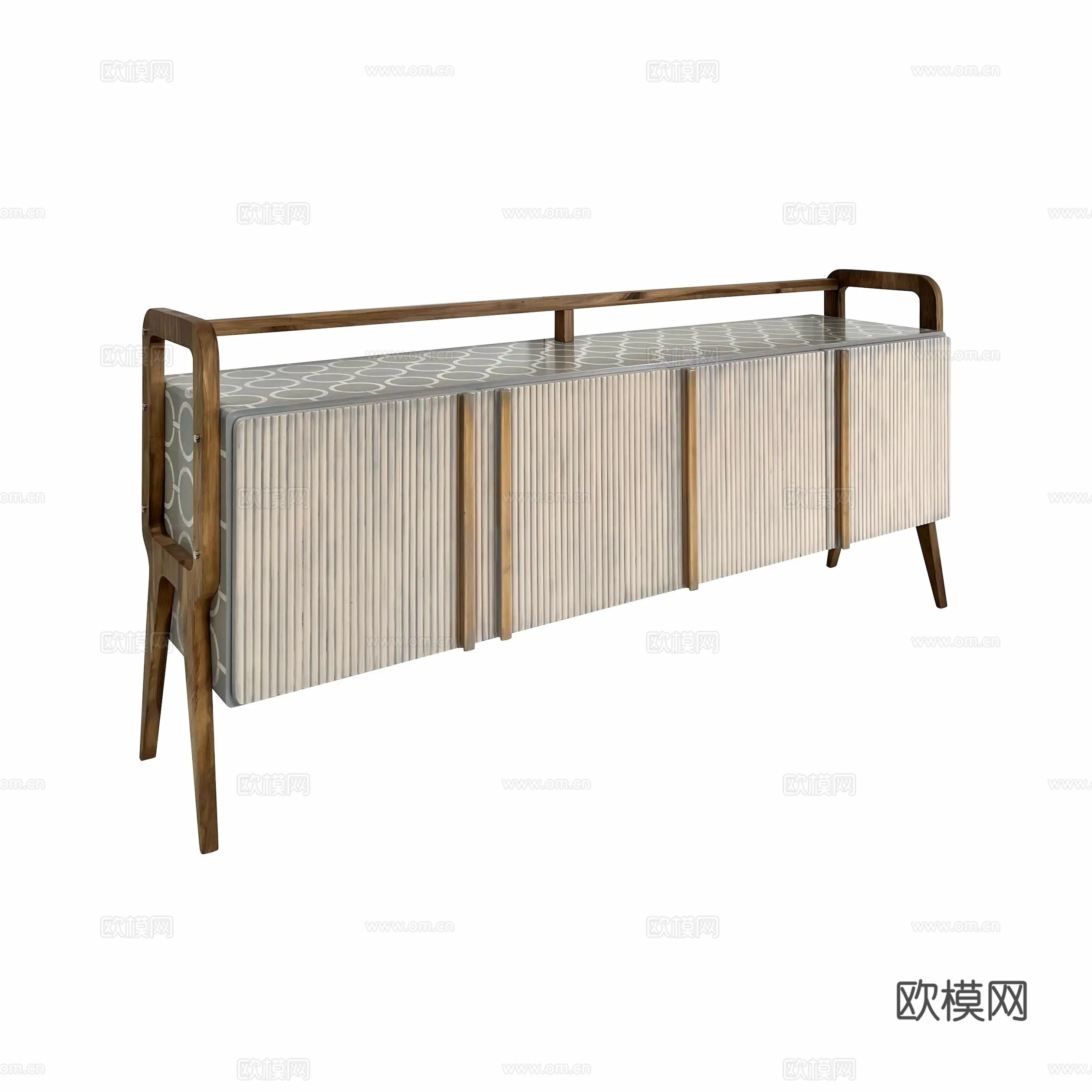北欧餐边柜后现代餐边柜玄关柜储物玄关柜实木中古复古餐边柜su模型