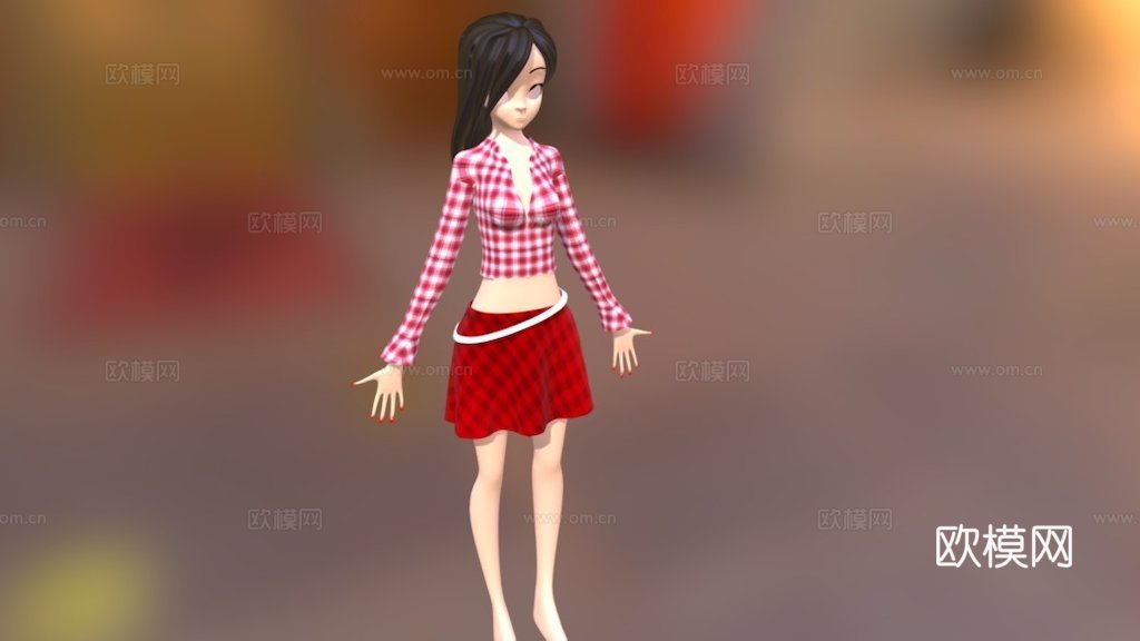 动漫女孩3d模型