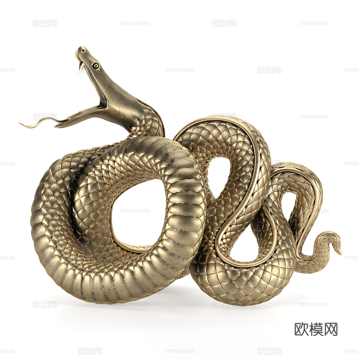 新中式轻奢金蛇雕塑摆件3d模型