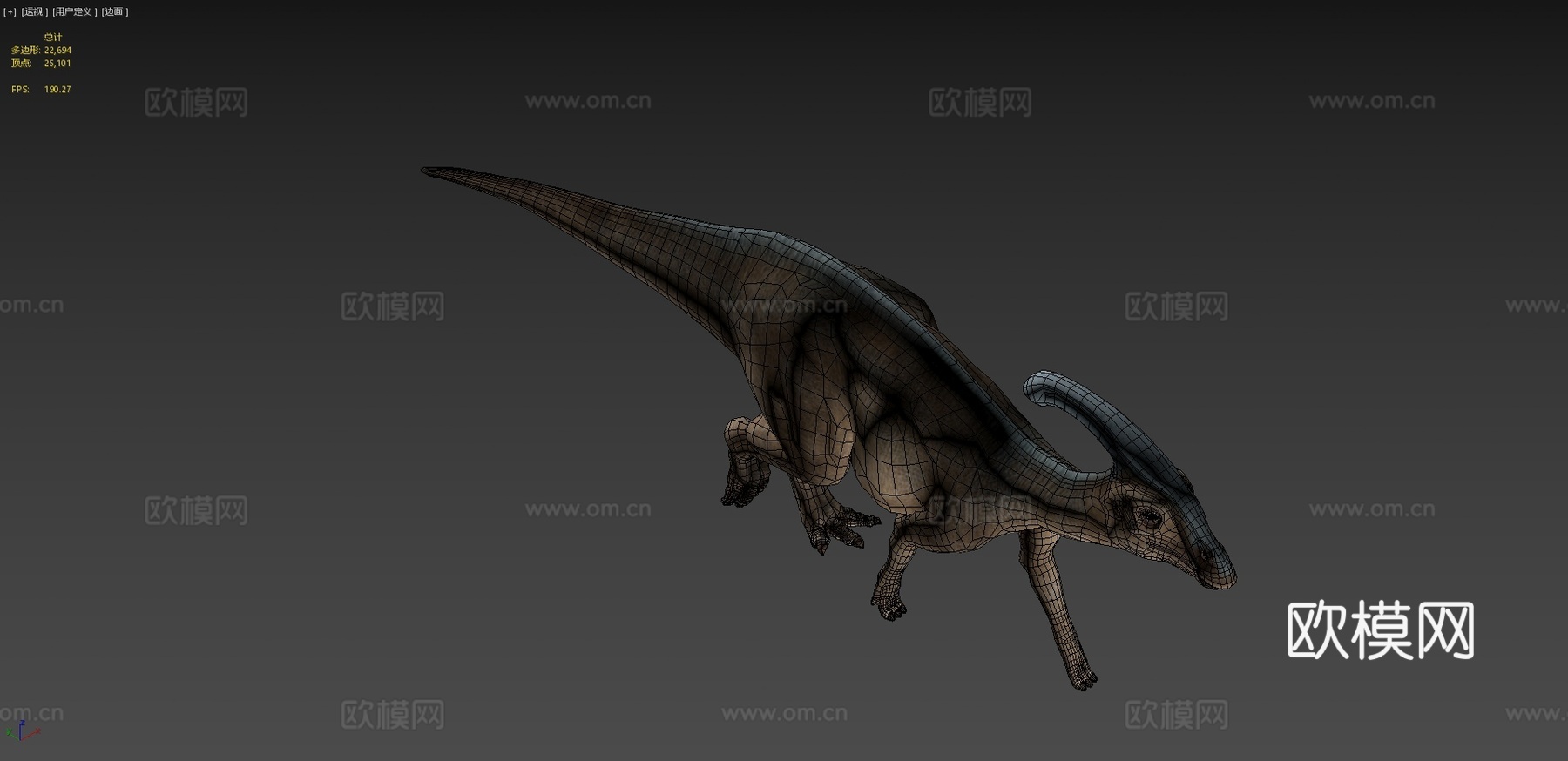 副栉龙沃克氏种3d模型