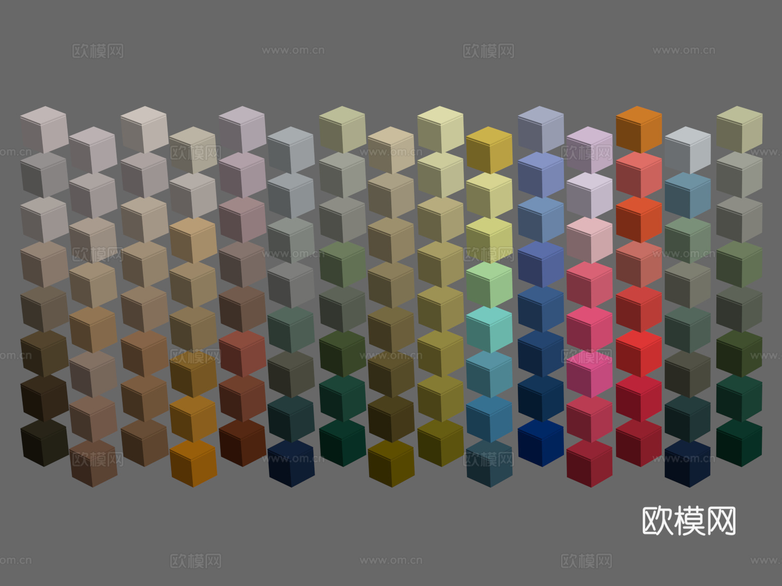 现代色板块 背景墙su模型下载（渲染图2）