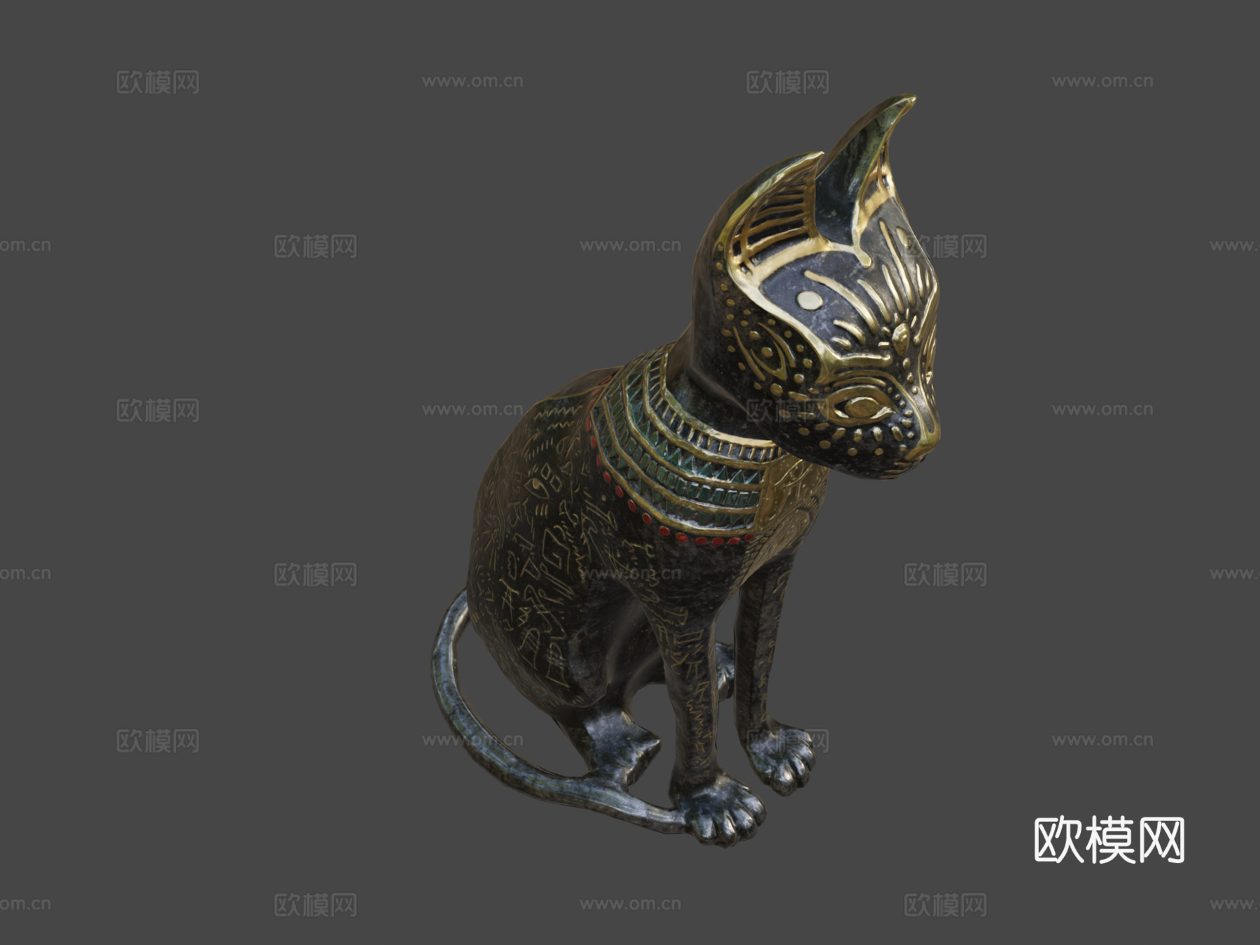 埃及猫雕像3d模型