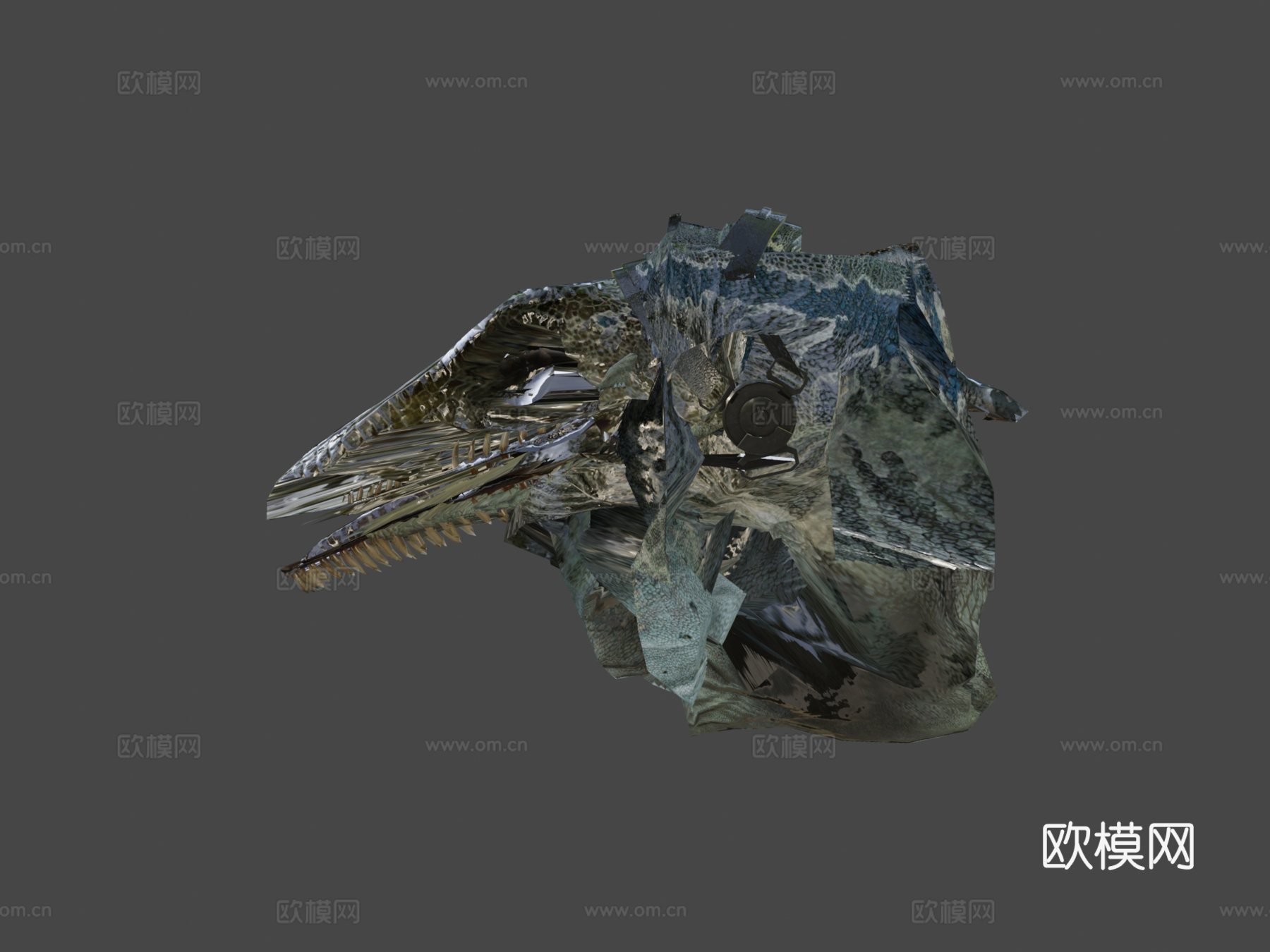 蓝色迅猛龙绑定(不不要吃我凯索(摩天轮))3d模型