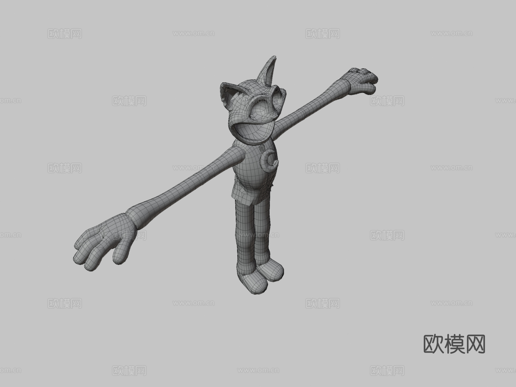正常身体的猫打盹3d模型