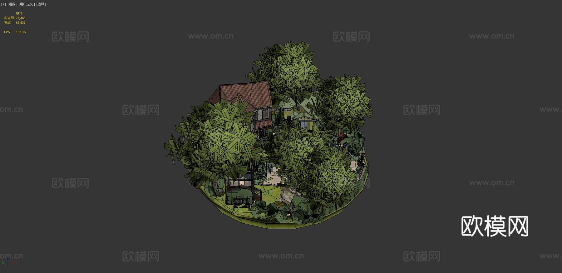 祖母花园-立体模型3d模型