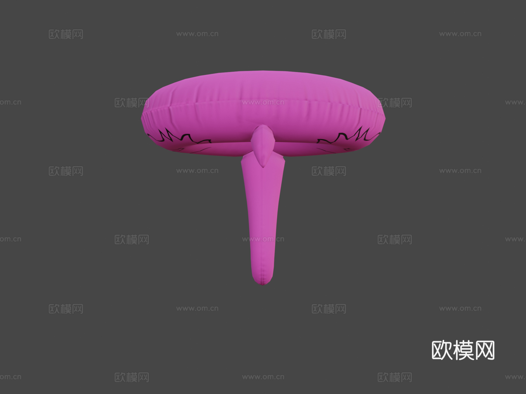 火烈鸟泳池浮具低多边形PBR3d模型
