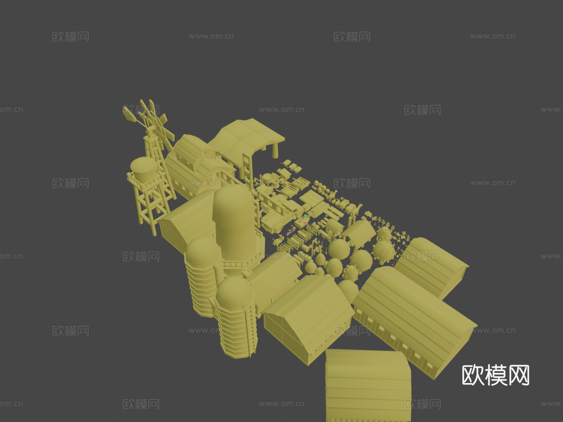 风格化大型农场包3d模型