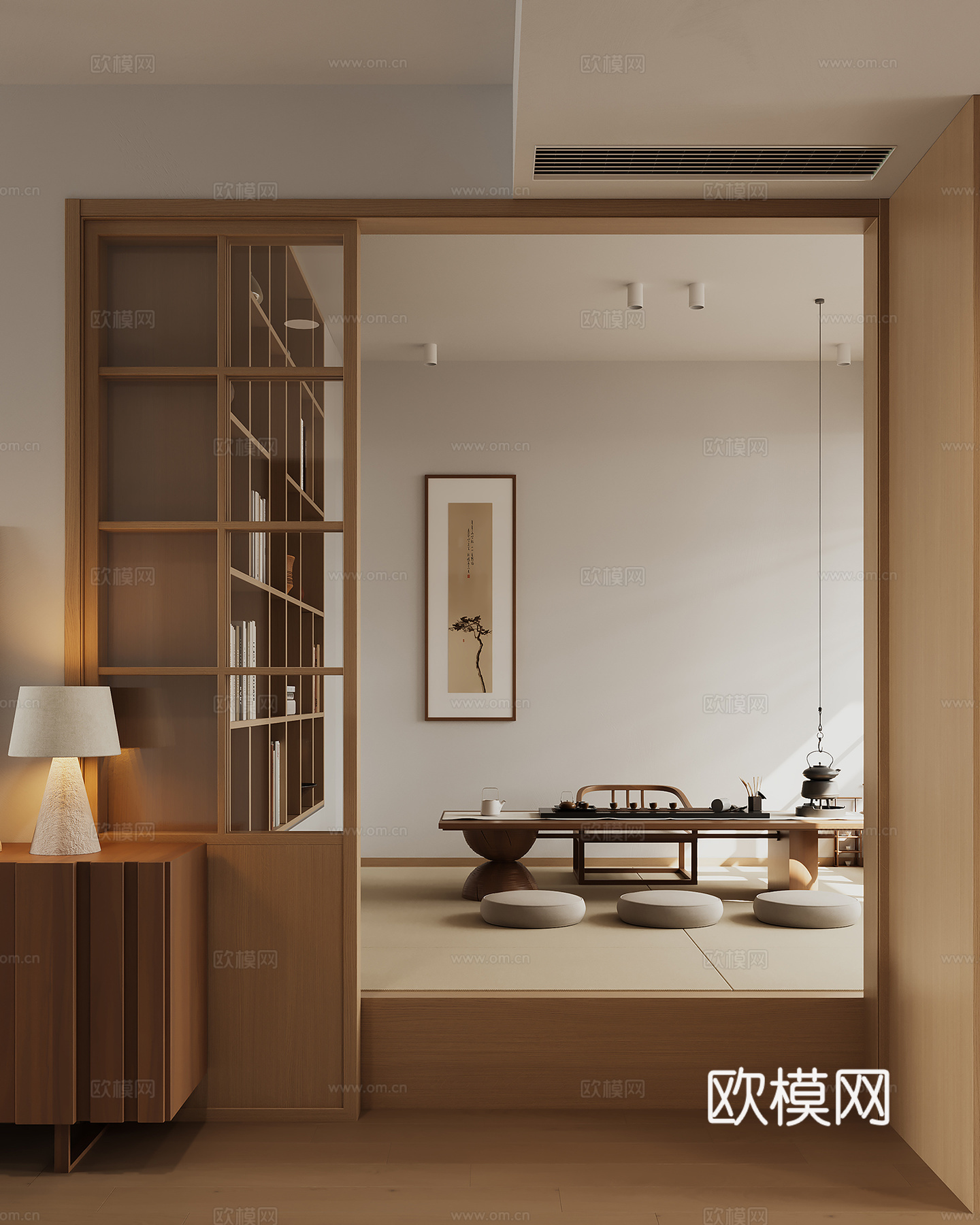 新中式茶室su模型