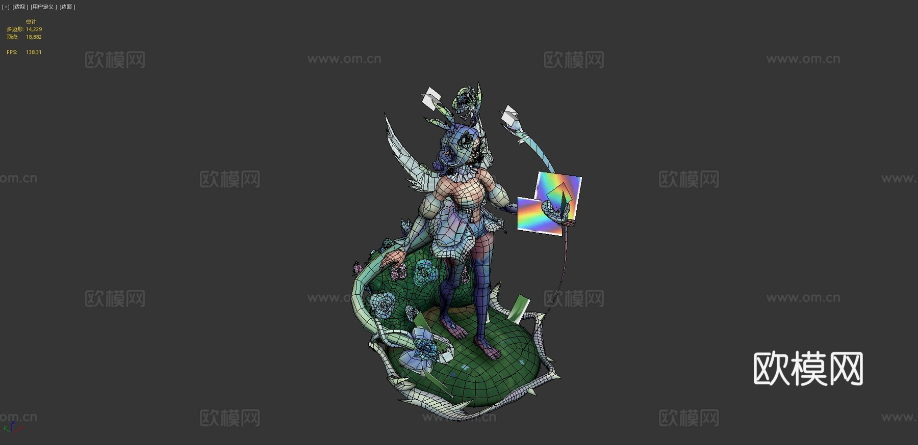 水晶玫瑰妮蔻3d模型