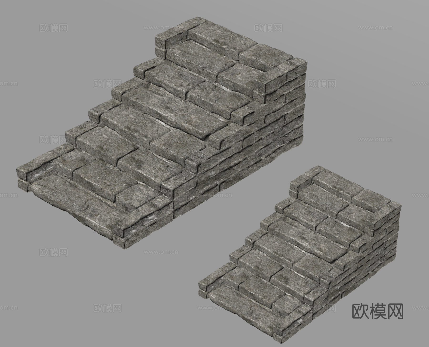 台阶景观 石头台阶 景观台阶 石板台阶3d模型