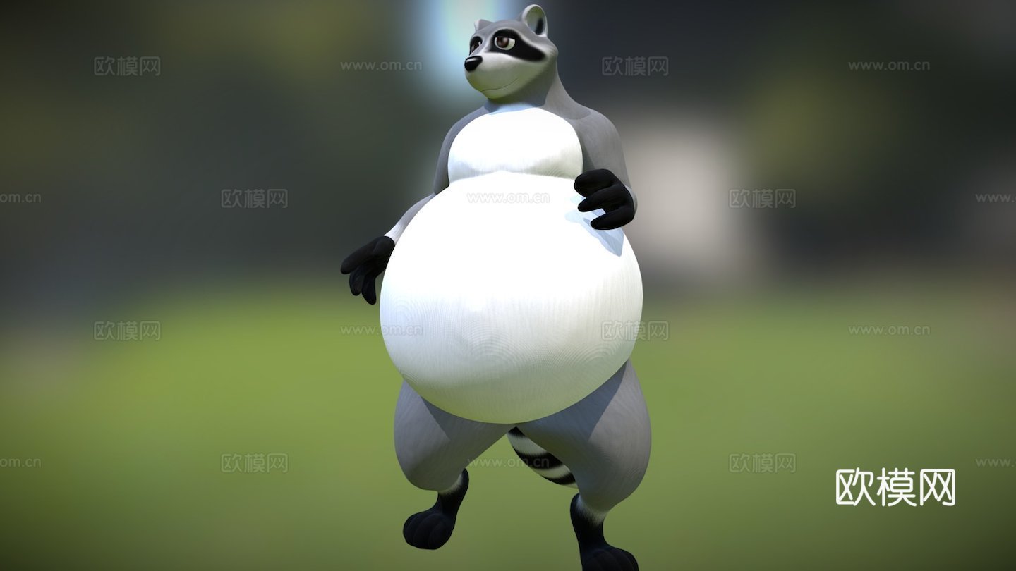 胖浣熊3d模型