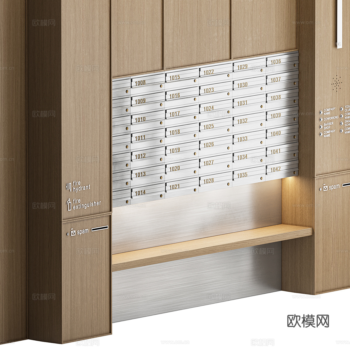 现代意式极简储物柜 邮箱 快递柜3d模型
