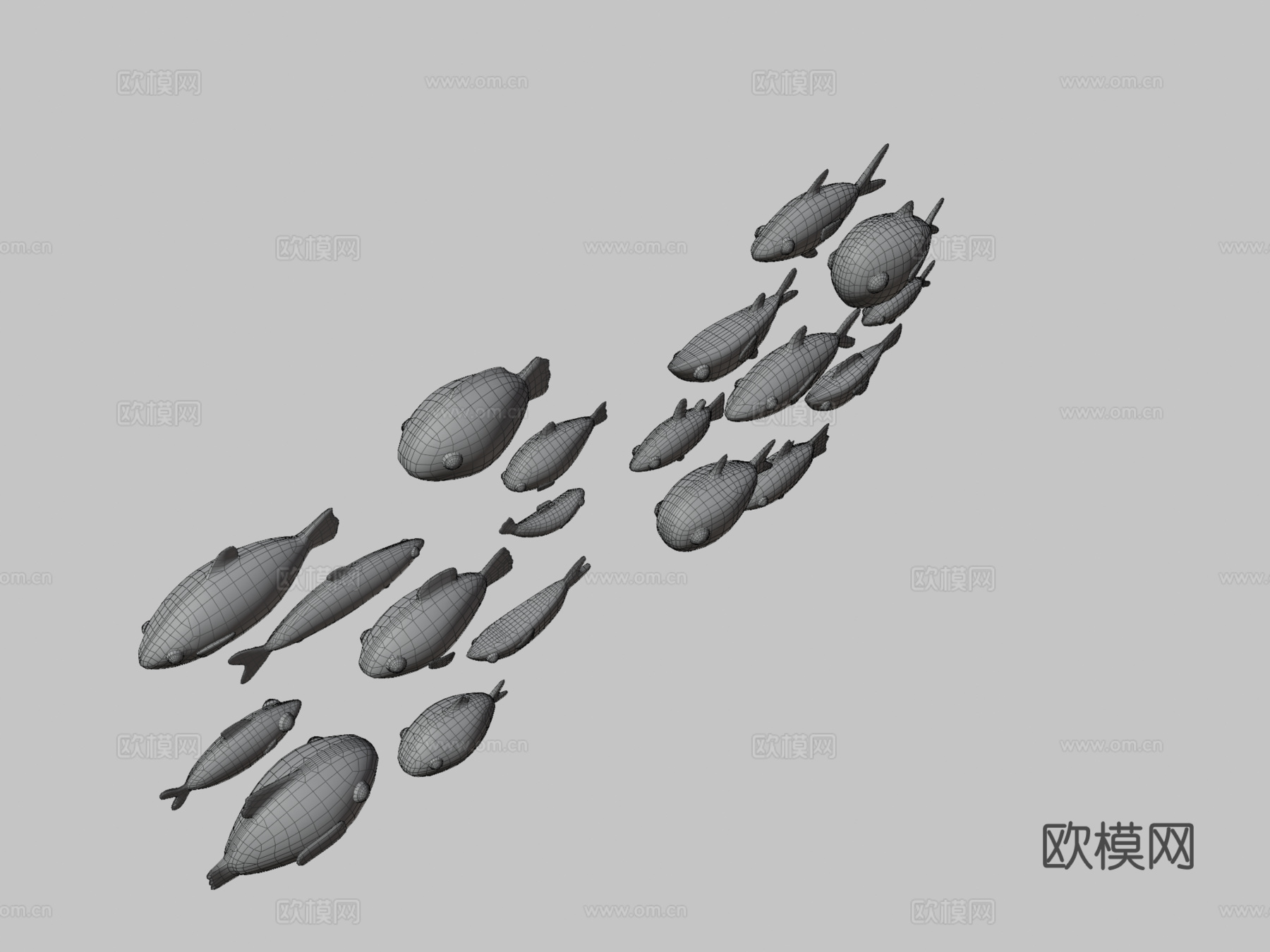 卡通鱼3d模型