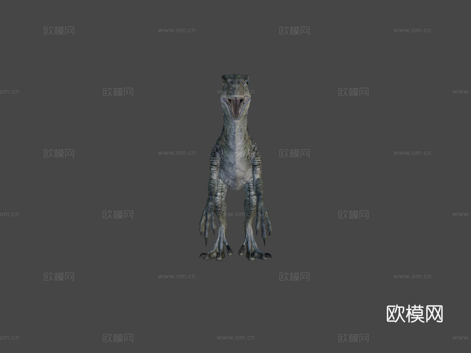 迅猛龙蓝色3d模型
