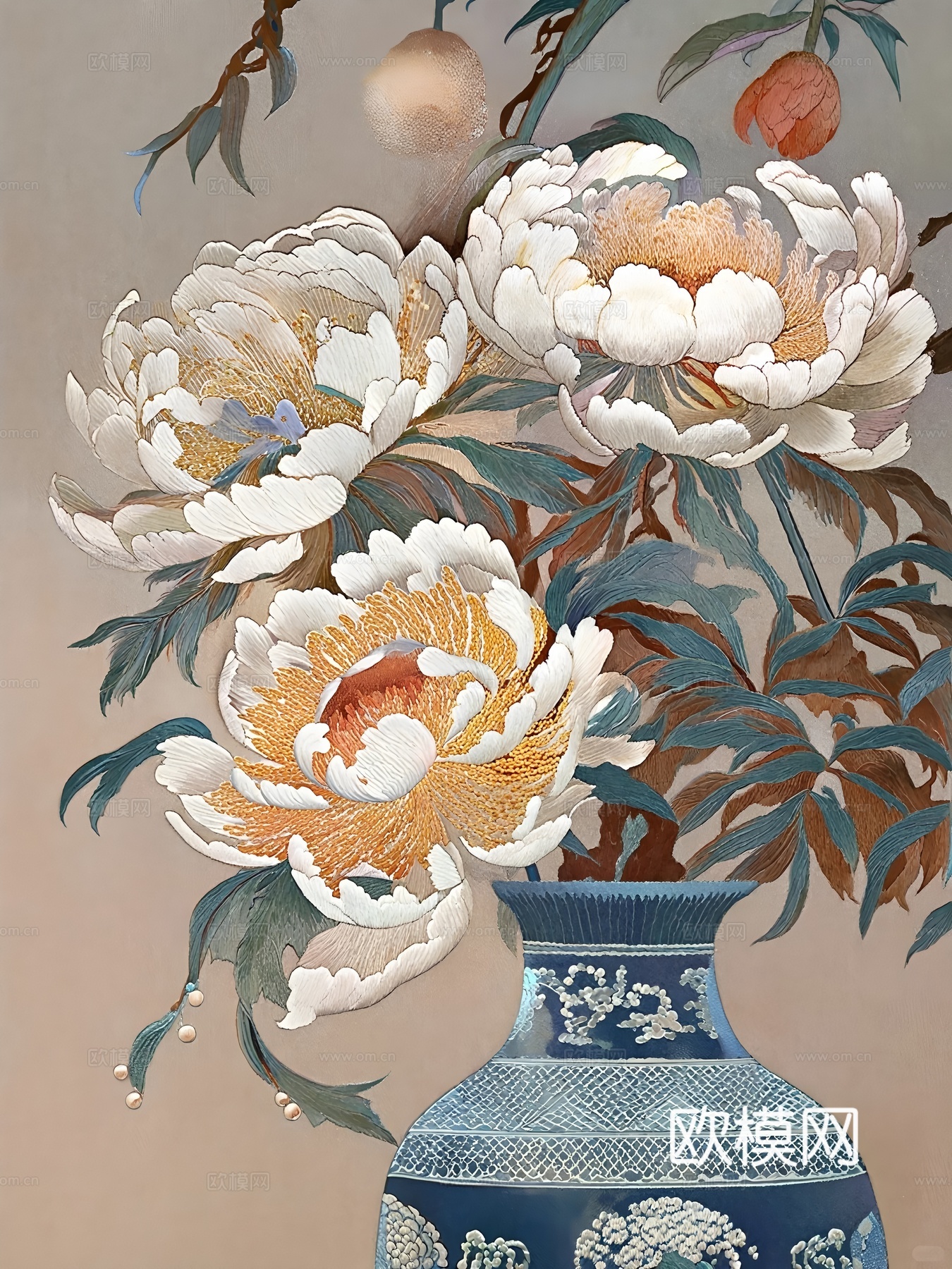 蝴蝶花卉画芯