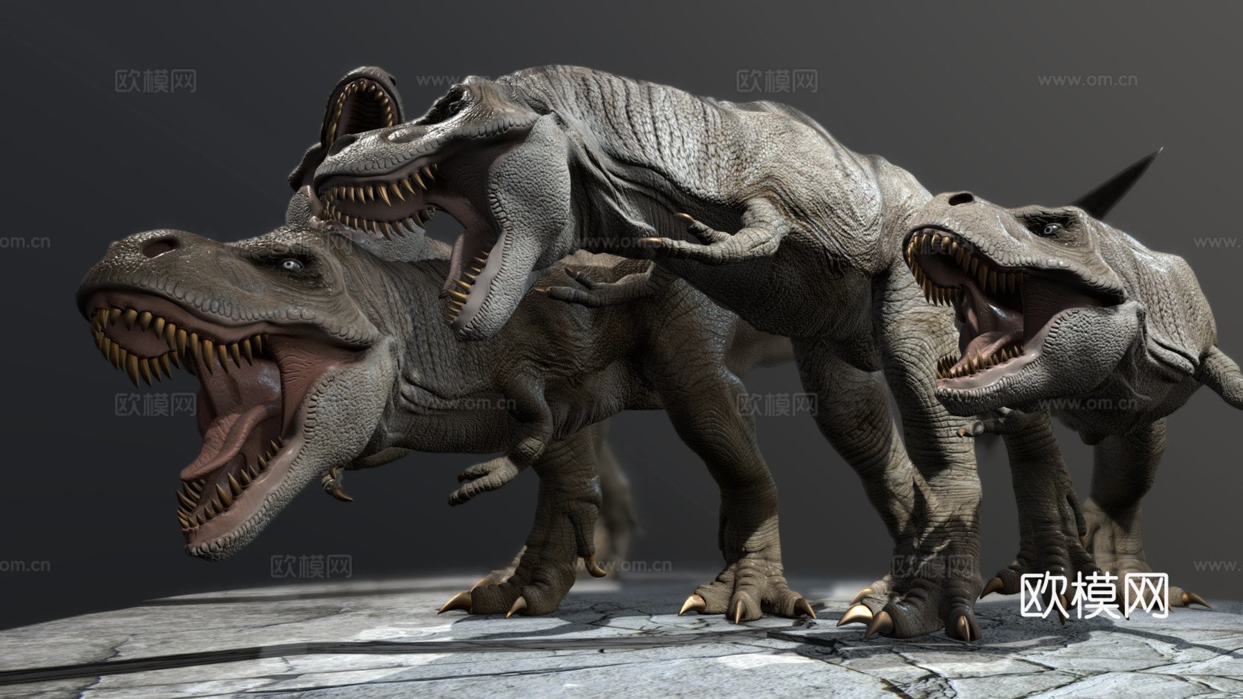 暴龙战斗3d模型