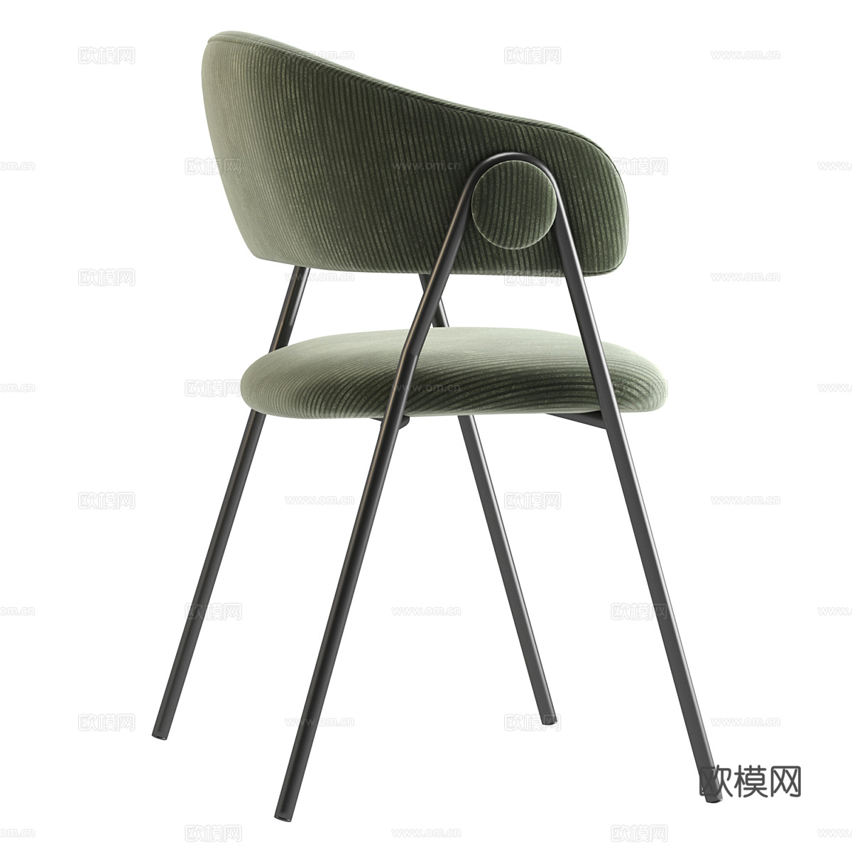 现代意式极简布艺单椅3d模型