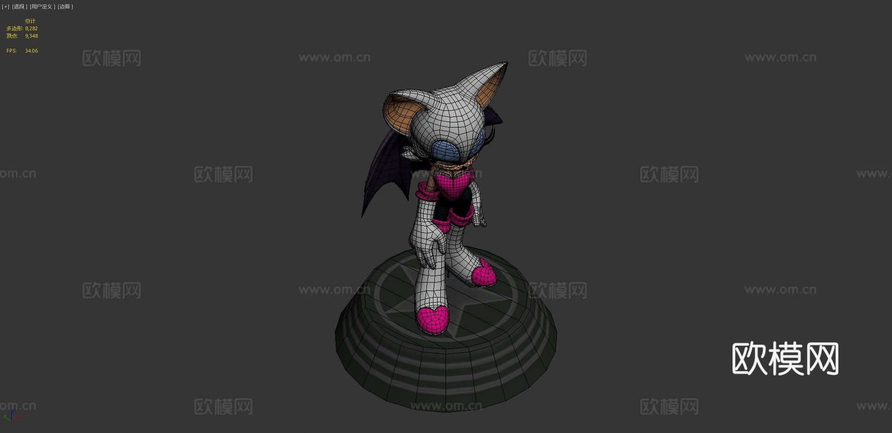 索尼克世代-蝙蝠露姬雕像3d模型
