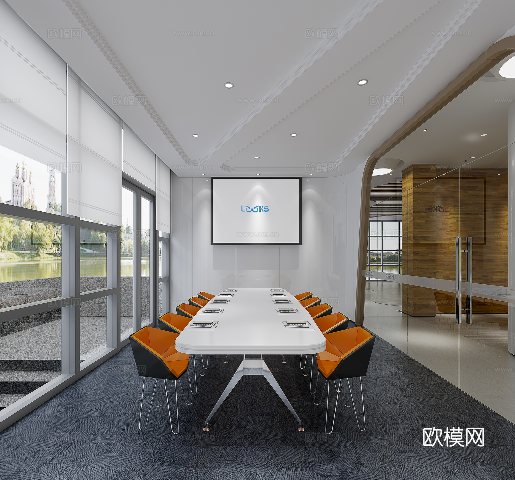现代会议室 多功能会议室 接待室 报告厅3d模型