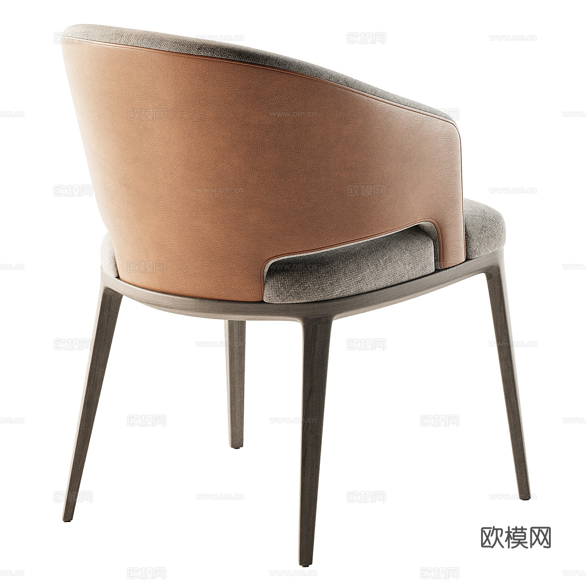 新中式轻奢布艺皮革单椅3d模型