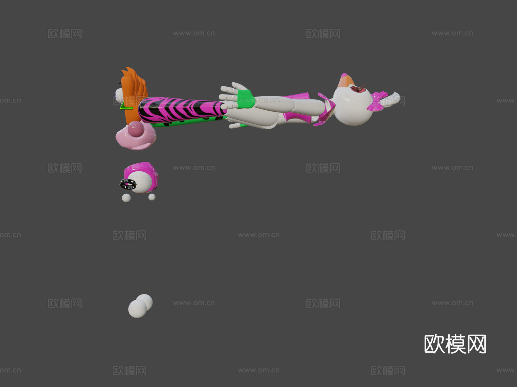 卡哇伊魅摇滚奇卡3d模型