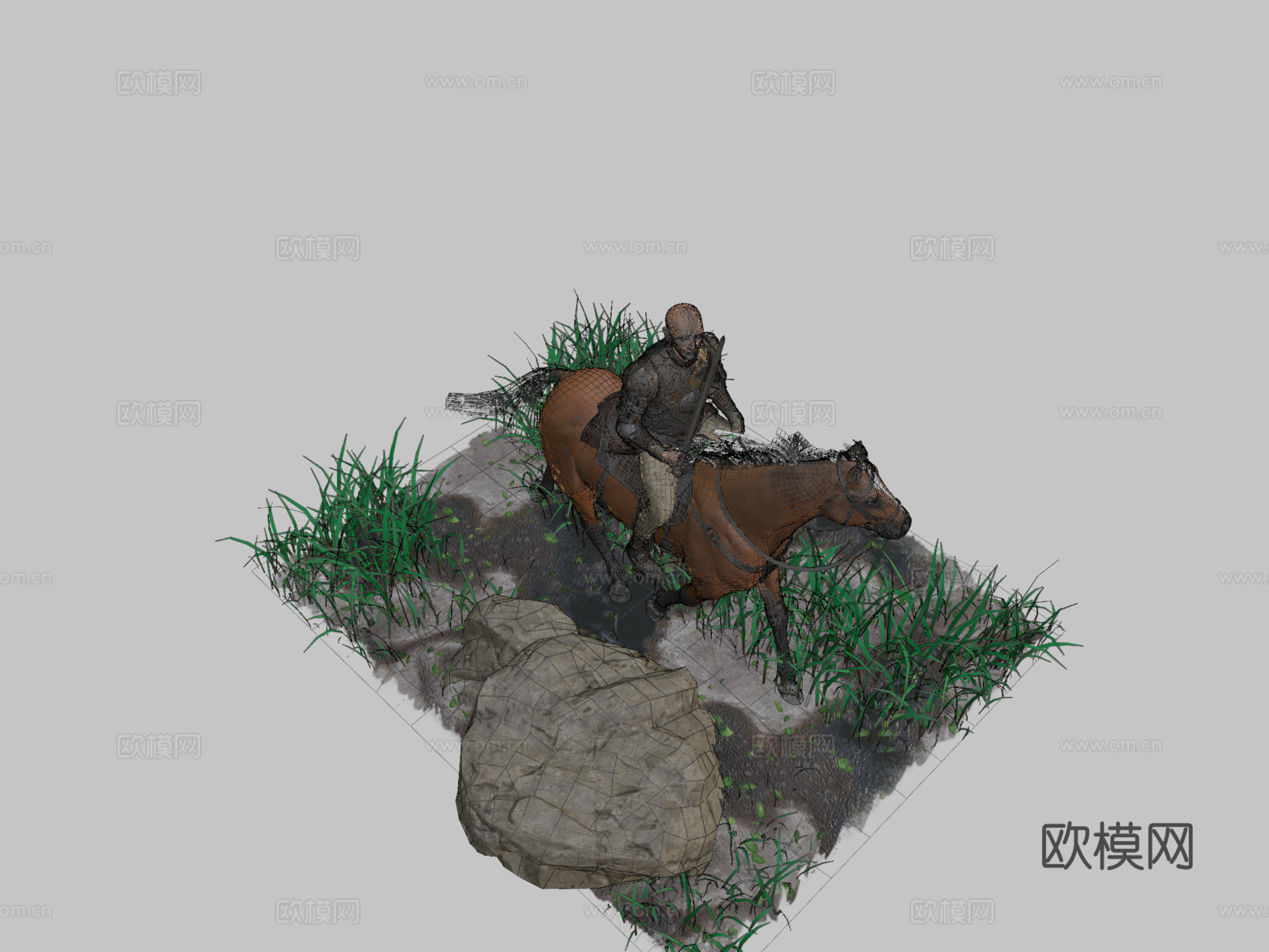 骑马的人3d模型