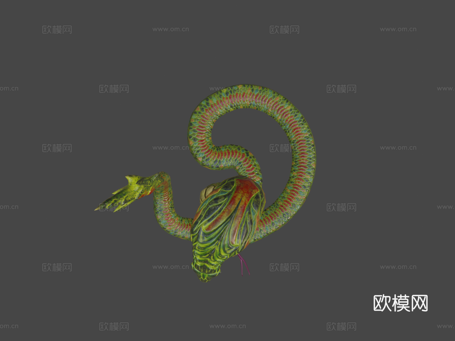 龙首眼镜蛇3d模型