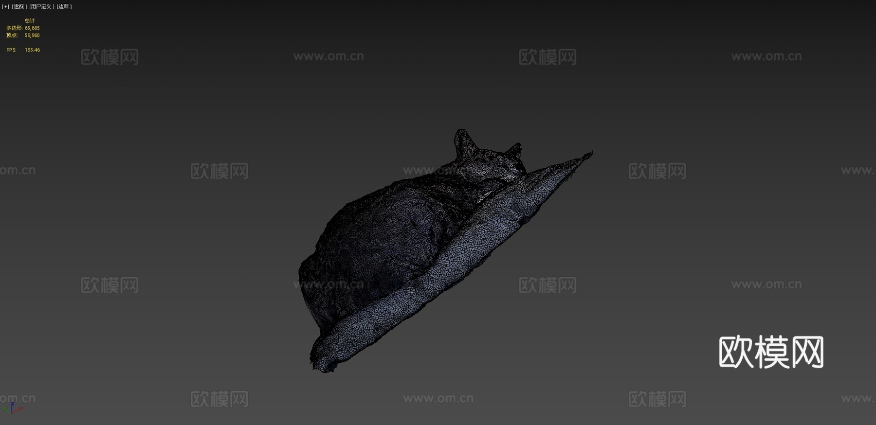 舒适瞌睡猫3d模型
