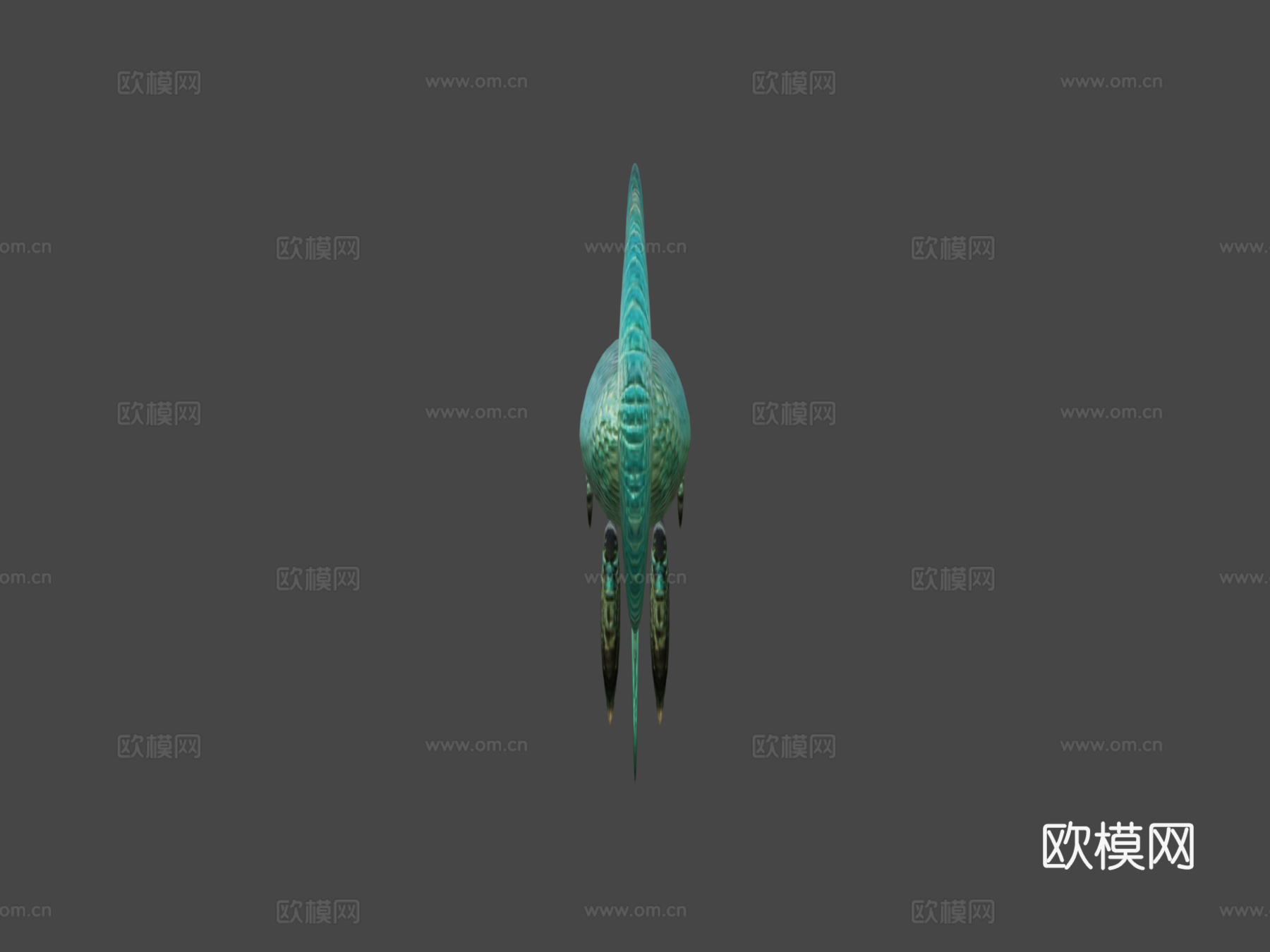 蓝色斗鱼3d模型