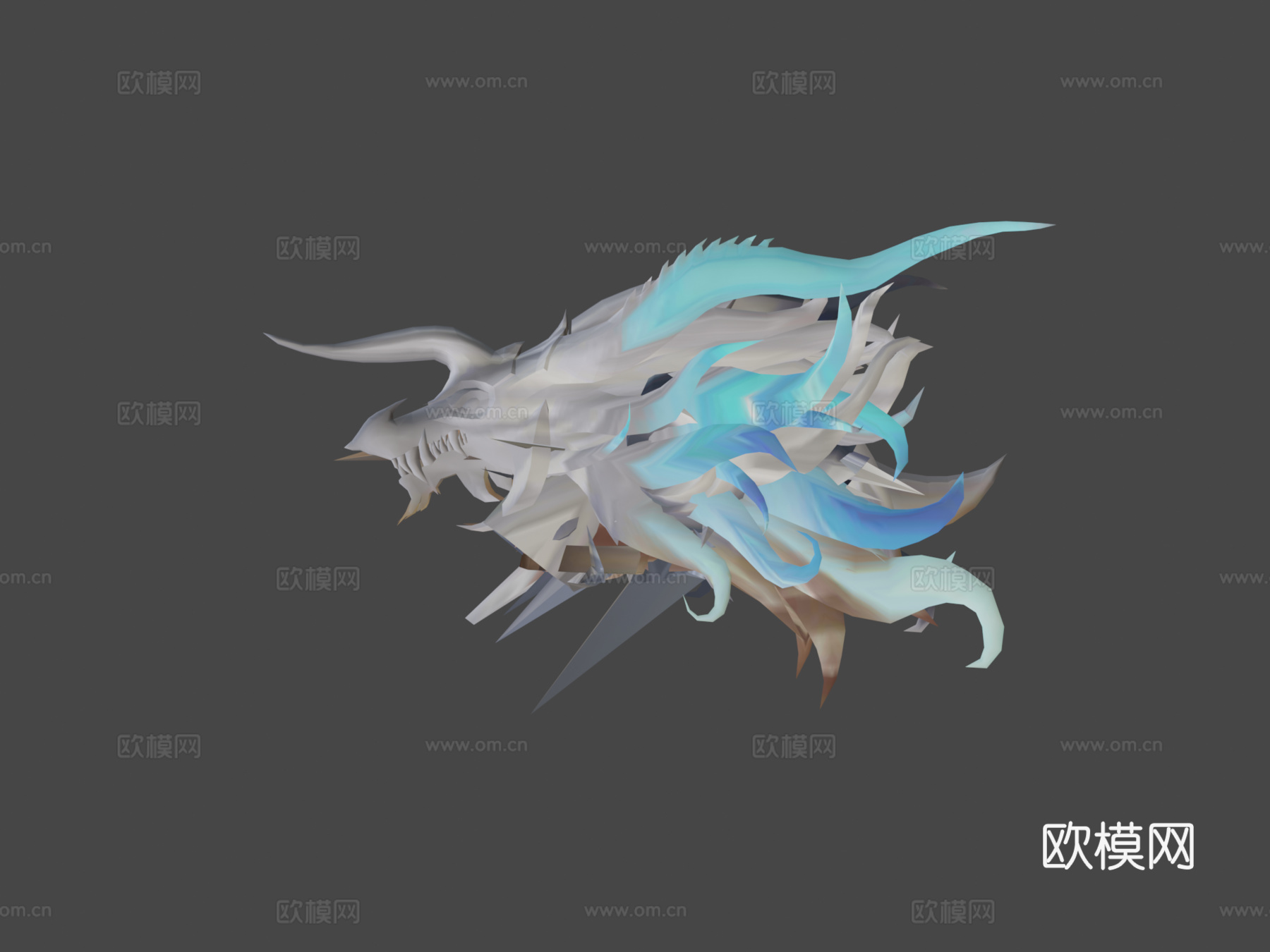 白中国龙3d模型