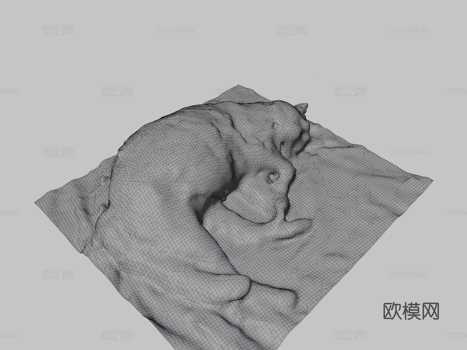 床上睡猫1-3D扫描3d模型